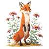 Fuchs mit Blumenmuster Illustration