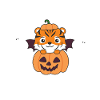 Tiger Happy Halloween Pumpkin Bat Costume