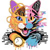Digital Cat Fusion Illustration