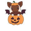 Okapi Joyeux Halloween Citrouille Chauve-souris