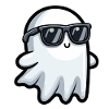 Playful Halloween Ghost with Sunglasses
