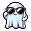 Stylischer Halloween Geist mit Sonnenbrille