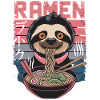 Cute Sloth Eating Ramen Design