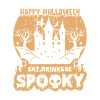 Scary Halloween design with sleigh