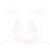 Silhouette style tropical beach night