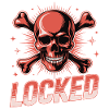 Bold Skull Crossbones with Locked Text