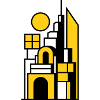 Abstract Cityscape in Yellow Black