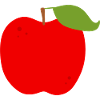 Vivid Red Apple Illustration