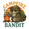 Campfire Bandit – Retro Raccoon with Marshmallows