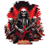 Halloween Skeleton Skull Rock Metal Guitar