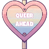 Queer Ahead – Rainbow Heart Design