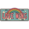 Love Wins – Rainbow License Plate Design