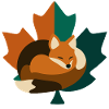 Fox in maple leaf design.