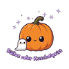 Cute pumpkin with cuddly ghost