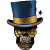 Vaporwave Skull with Top Hat