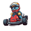Little Kart Driver Cartoon Design