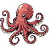 Octopus illustration in pink