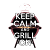 Keep Calm And Grill On Funny BBQ Motif For