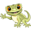 Funny smiling welcoming gecko