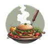 Hearty vegetable burger with fresh ingredients