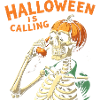 Halloween Skull with Pumpkin