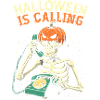 Squelette Halloween avec Citrouille