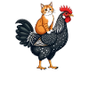 Fantasy Creature Bird Chicken and Cat