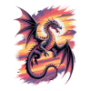 Fantasy dragon at sunset