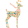 Weihnachtsrentier – Bunte Punktillustration.