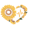 Sunflower &amp; heartbeat heart