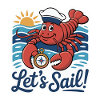 Lobster Sailor with Compass Illustration