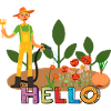 Hello gardener – gardener and flowers.