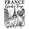 Silhouette di ragazze in viaggio in Francia