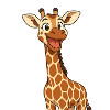Happy giraffe with smiling expression