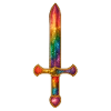 Regenbogen Schwert mit Goldumrandung