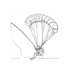 Angler mit Fallschirm
