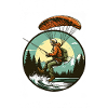 Adventurous angler with climbing board
