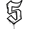 Graffiti style number 5 design