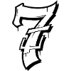 7 on T-shirt