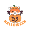 Fox Happy Halloween Pumpkin Bat Costume