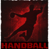 Dynamic handball silhouette print