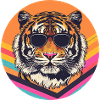Retro Sunglasses Tiger Illustration