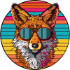 Retro Sunglasses Fox Illustration