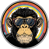 Cool monkey with retro style sunglasses