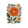 Rustic Botanical Flower Illustration