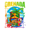 Tropical beach with Grenada motif