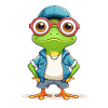 Casual frog in summer outfit
