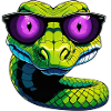 Snake with purple sunglasses