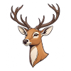 Elegant deer with antlers