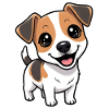 Joli motif Kawaii Jack Russell